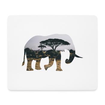 Elephant Savannah Silhouette - Mouse Pad (horizontal) - white - Front