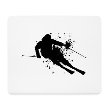 Ski Ski Hommes Ski Sports d’hiver - Tapis de souris (format paysage) - blanc - Devant