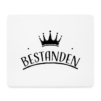 Krone Prüfung bestanden schwarz Tshirt design - Mousepad (Querformat) - Weiß - Vorne