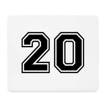 Nummer 20 Team Football Baseball Basketball University - Mousepad (Querformat) - Weiß - Vorne
