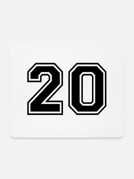 Nummer 20 Team Football Baseball Basketball University - Mousepad (Querformat) - Weiß