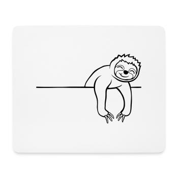 Comic Faultier Mauer - Mousepad (Querformat) - Weiß - Vorne