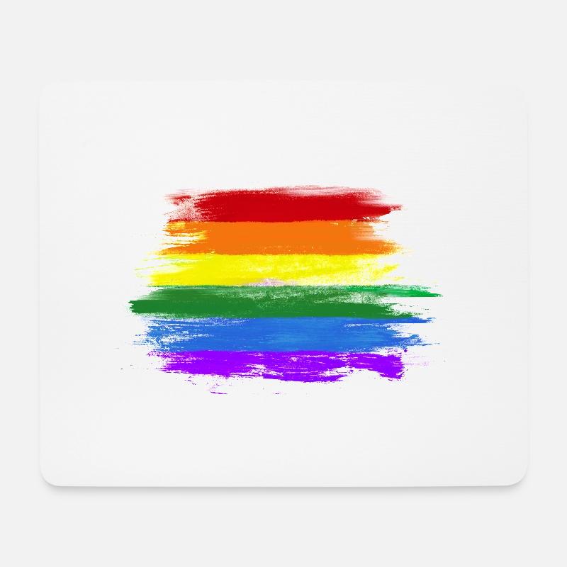 LGBT-Flagge - Mousepad (Querformat) - Weiß