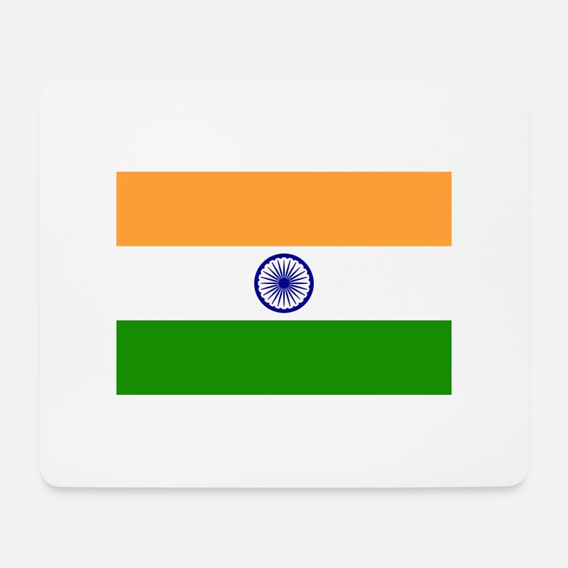 Drapeau Inde / Indian flag - Tapis de souris (format paysage) - blanc