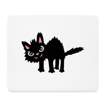 Lustige Böse Katze - Mousepad (Querformat) - Weiß - Vorne