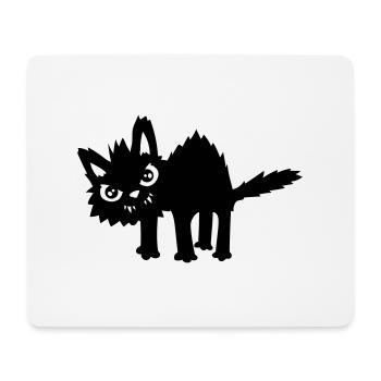Böse lustige Katze - Mousepad (Querformat) - Weiß - Vorne