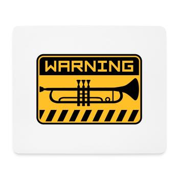 Warning Trumpet Music - Mouse Pad (horizontal) - white - Front