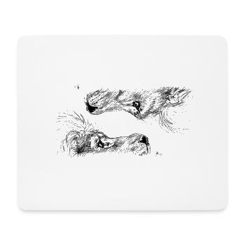 Double lion - Mouse Pad (horizontal) - white - Front