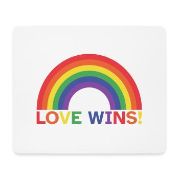 Liebe Gewinnt | Regenbogen | LGBT - Mousepad (Querformat) - Weiß - Vorne
