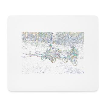 bmx race racing vtt motocross - Tapis de souris (format paysage) - blanc - Devant