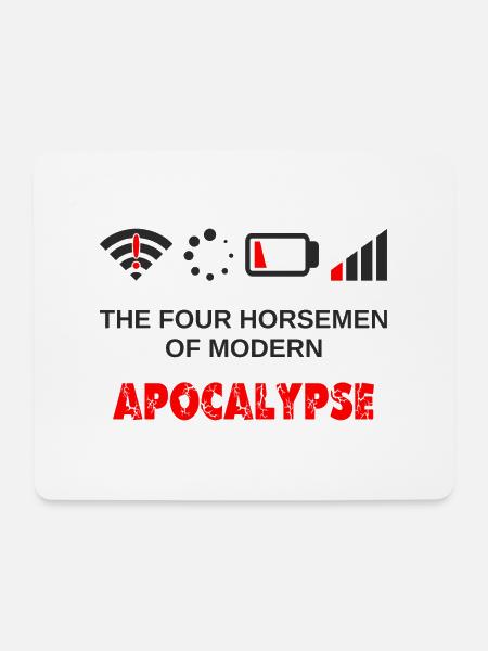 The four Horseman of Modern Apocalypse Nerd - Mousepad (Querformat) - Weiß
