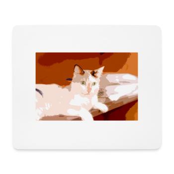 Ich liebe Katzen - Mousepad (Querformat) - Weiß - Vorne