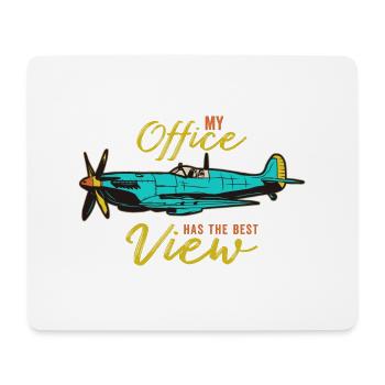 Mon bureau a la meilleure vue ! FlightLovers - Tapis de souris (format paysage) - blanc - Devant