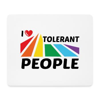 I Love Tolerant People Bisexual Gay Pansexual Rain - Mousepad (Querformat) - Weiß - Vorne