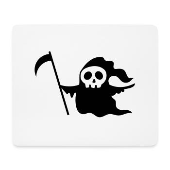 Wandelnder Todesschädel mit einer Sense - Mousepad (Querformat) - Weiß - Vorne