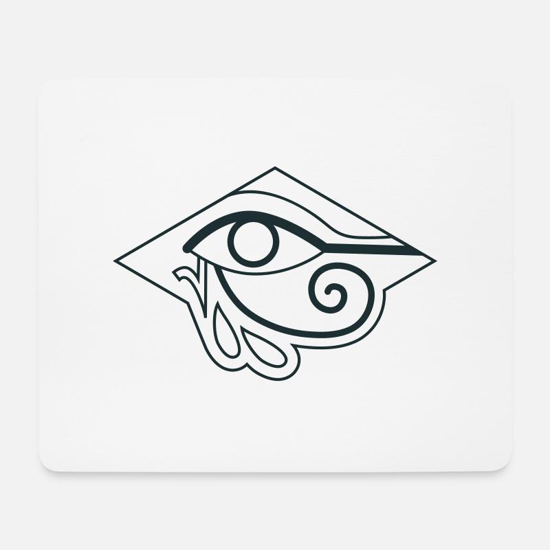 Auge von RA Ägyptisches Symbol - Mousepad (Querformat) - Weiß