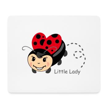 Kleine Dame. Karikaturistischer Marienkäfer - Mousepad (Querformat) - Weiß - Vorne