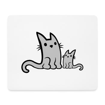 Cute little cat family - Mouse Pad (horizontal) - white - Front