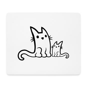 Cats Family Mama Child - Mouse Pad (horizontal) - white - Front