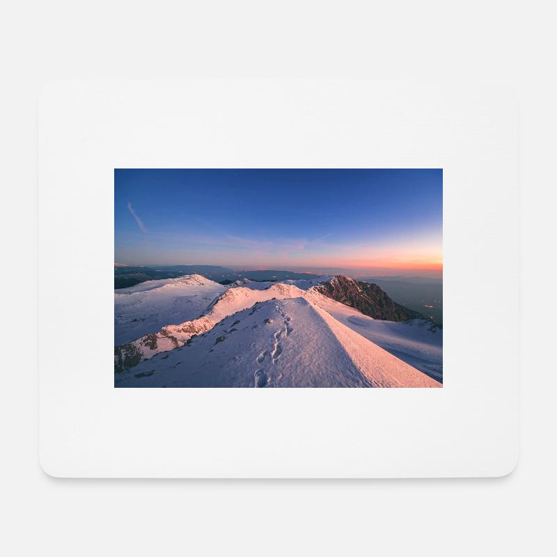 The first light on thr summit of Mt. Parnassus - Mouse Pad (horizontal) - white