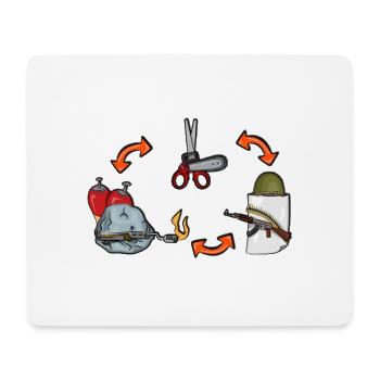 Scissors, Stone, Paper Skirt, Paper, Scissors - Mouse Pad (horizontal) - white - Front