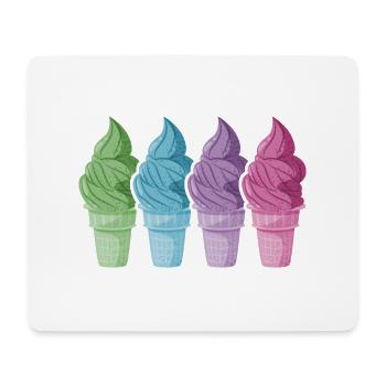 softeis in der waffel naschkatze nice ice - Mousepad (Querformat) - Weiß - Vorne