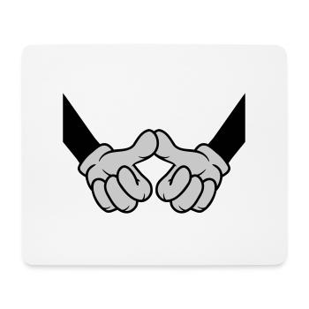 Daumen berühren Begrüßung Freunde - Mousepad (Querformat) - Weiß - Vorne