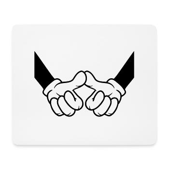 Begrüßung Daumen berühren Freunde - Mousepad (Querformat) - Weiß - Vorne