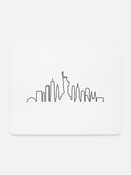 Skyline von NY - Mousepad (Querformat) - Weiß