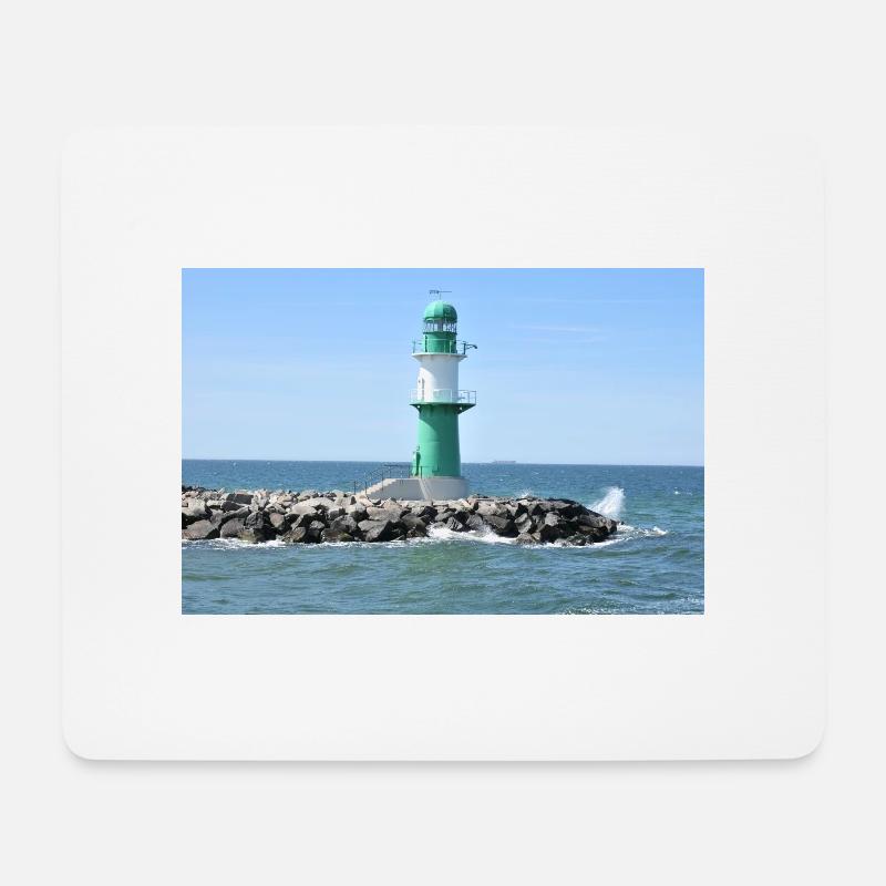 Molenfeuer im Hafen von Warnemünde - Mousepad (Querformat) - Weiß