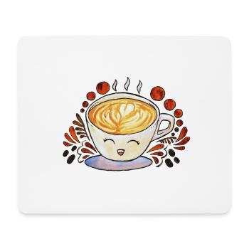 Happy Coffee Cup - Mousepad (Querformat) - Weiß - Vorne