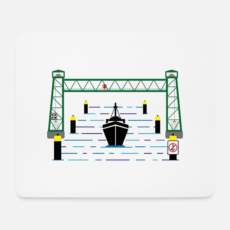 Hubbrücke Huntebrück - Mousepad (Querformat) - Weiß