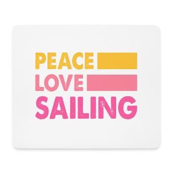 Peace Love Sailing Sailboat Sailor Captain Skipper - Mousepad (Querformat) - Weiß - Vorne