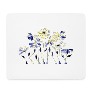 Fleur - Tapis de souris (format paysage) - blanc - Devant