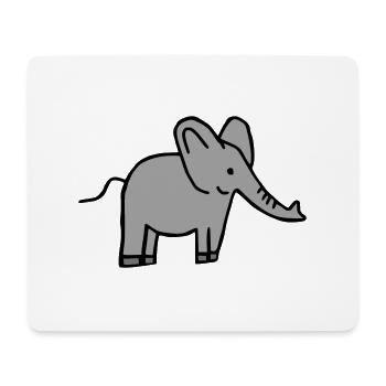 Éléphant - Tapis de souris (format paysage) - blanc - Devant