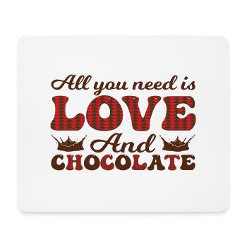 Tout ce dont vous avez besoin, c’est d’amour et de chocolat - Tapis de souris (format paysage) - blanc - Devant