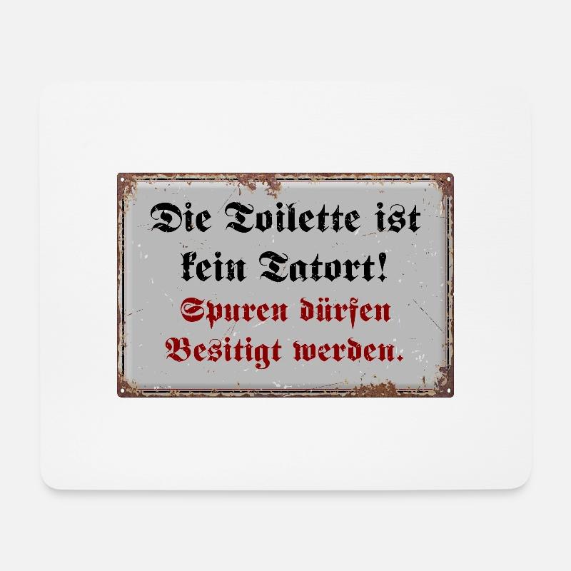 Die Toilette ist kein Tatort - Mousepad (Querformat) - Weiß