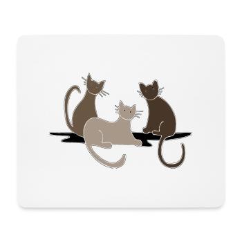 Katzen - Mousepad (Querformat) - Weiß - Vorne
