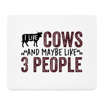 J’aime les vaches et peut-être comme 3 personnes - Tapis de souris (format paysage) - blanc - Devant