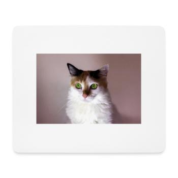 le chat au doux regard - Tapis de souris (format paysage) - blanc - Devant