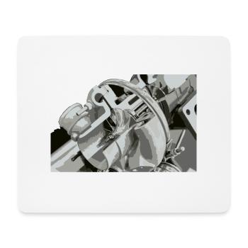 Turbolader fürs Auto und Tuning im Querschnitt - Mousepad (Querformat) - Weiß - Vorne
