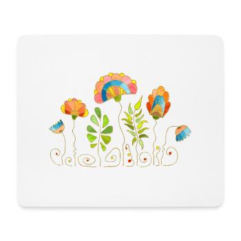 Fleur - Tapis de souris (format paysage) - blanc - Devant