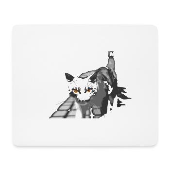 Die seltsame Katze - Mousepad (Querformat) - Weiß - Vorne