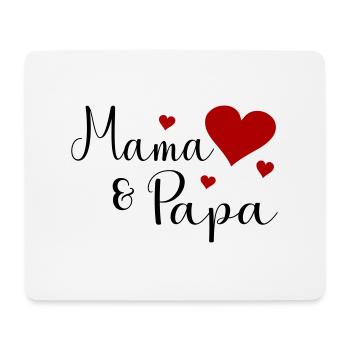 Mama und Papa - Mousepad (Querformat) - Weiß - Vorne