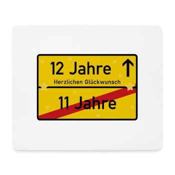 12 Jahre Ortsschild Herzlichen Glückwunsch - Mousepad (Querformat) - Weiß - Vorne