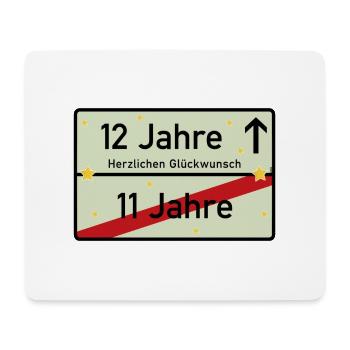 12 Jahre Ortsschild Glückwunsch Hellgrün - Mousepad (Querformat) - Weiß - Vorne