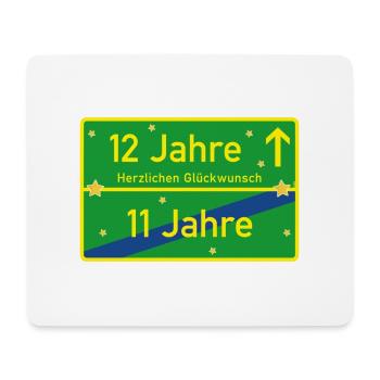 12 Jahre Ortsschild Herzlichen Glückwunsch Grün - Mousepad (Querformat) - Weiß - Vorne
