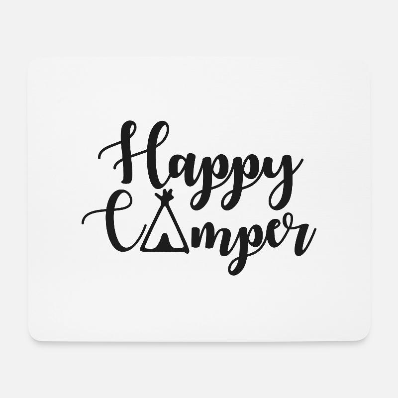 Happy Camper - Camping Life - Mousepad (Querformat) - Weiß
