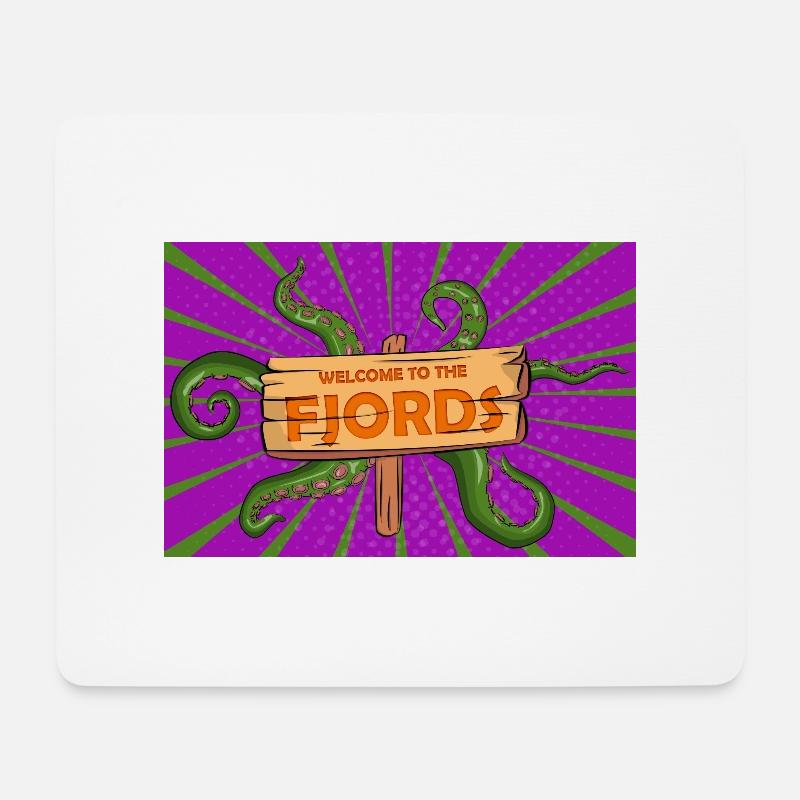 Willkommen in den Fjorden Norwegen Gruseliges Halloween - Mousepad (Querformat) - Weiß