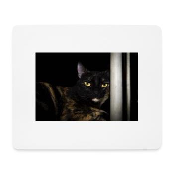 die schwarze Katze - Mousepad (Querformat) - Weiß - Vorne